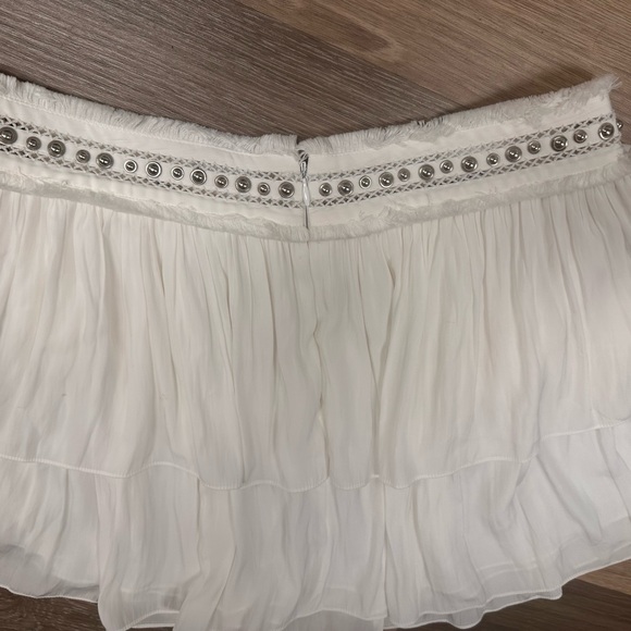 Ramy Brook NWT white mini skirt with silver studs size 10 - Picture 7 of 7